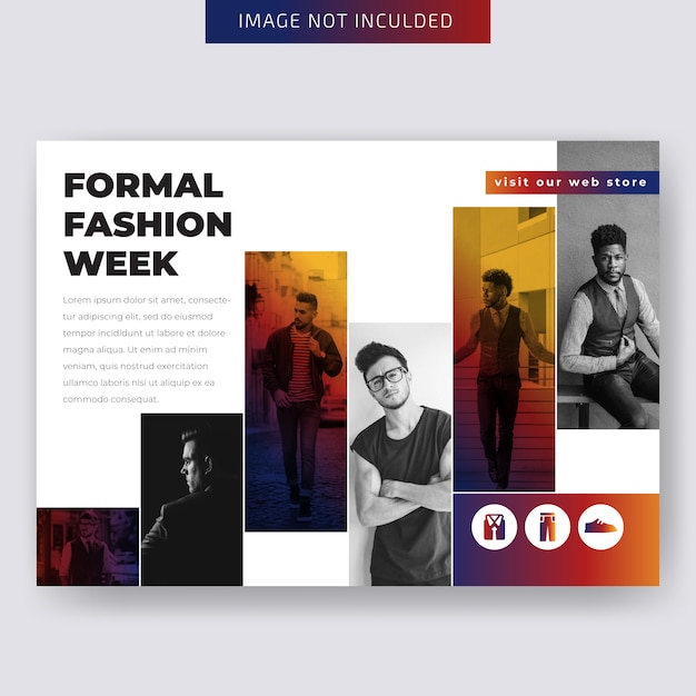 Vector fashion horizontal business flyer template