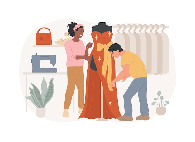 Fashion house geïsoleerde concept vector illustratie