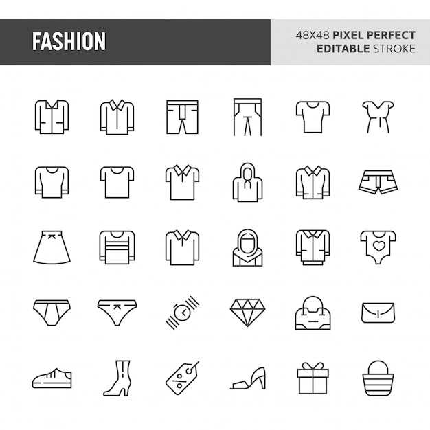 Vector fashion  icon set