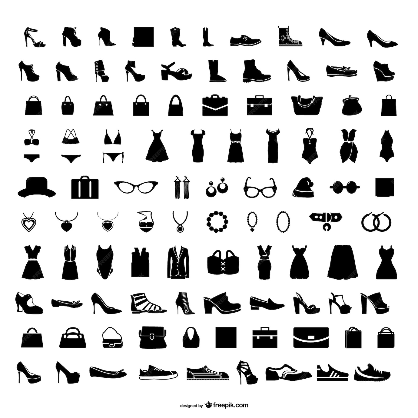 Premium Vector Fashion icons set