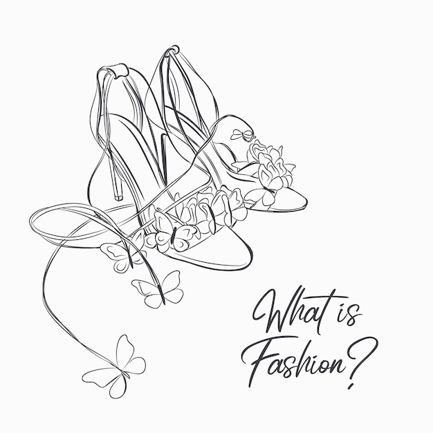 蝶とエレガントなベクトル女性靴サンダル ファッション イラスト