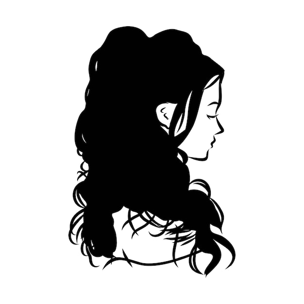 Fashion illustration. Woman with stylish hairstyles, vector sketch