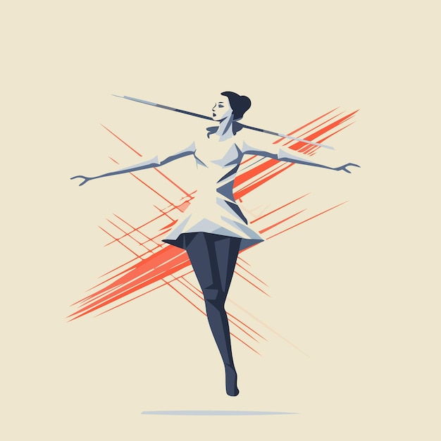 Vector fashion illustration of a woman with a sword vector illustration