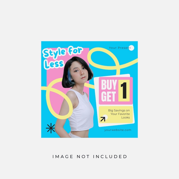 Vector 인스타그램 패션 포스트 템플릿