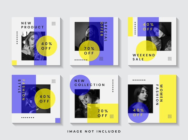 Vector fashion instagram post template
