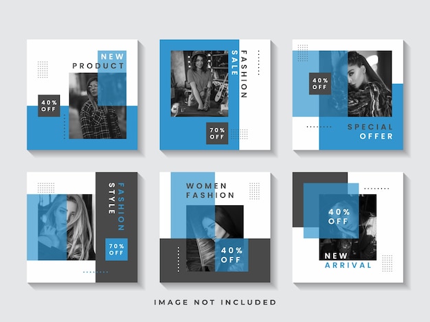 Vector fashion instagram post template