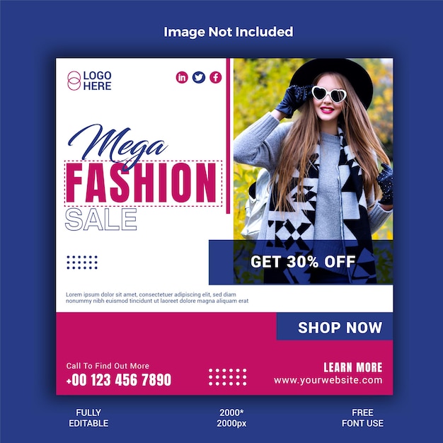 Fashion instagram social media post template