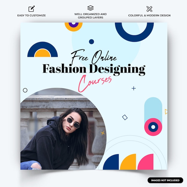 Moda instagram social media post web banner template vettoriale premium