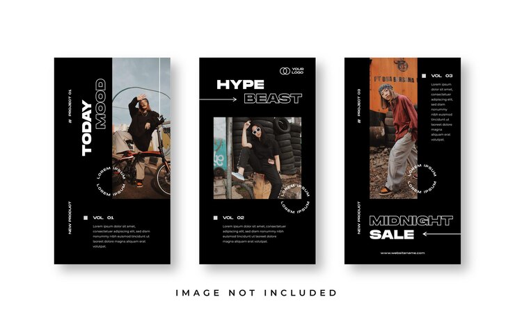 Vector fashion instagram stories template