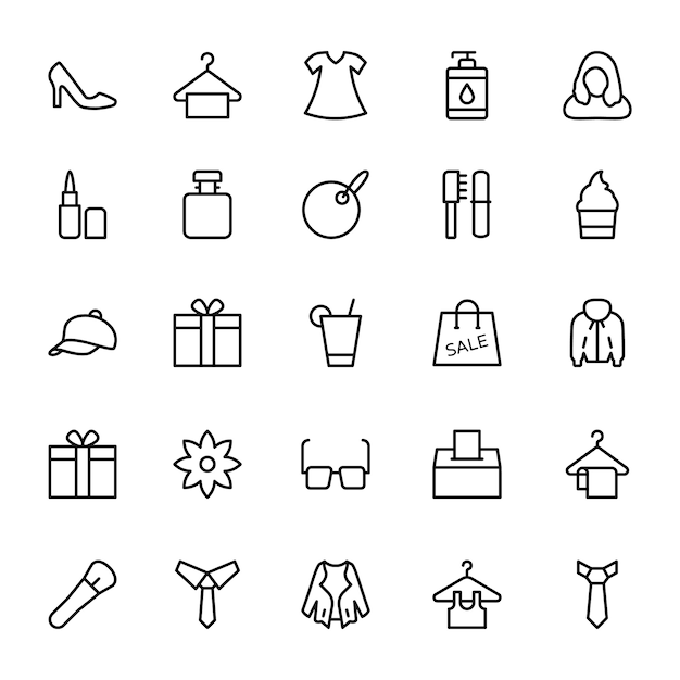 Vector fashion line icons