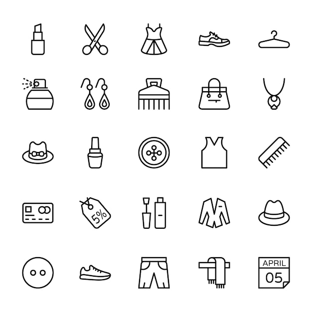 Vector fashion line icons