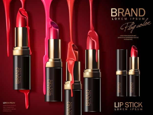 Fashion lipstick ads illustration