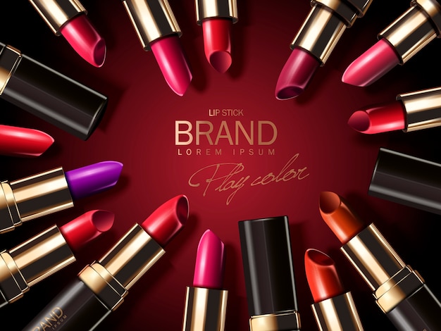 Fashion lipstick ads illustration