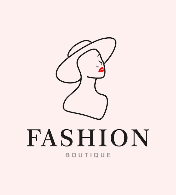 Fashion logo with line art style