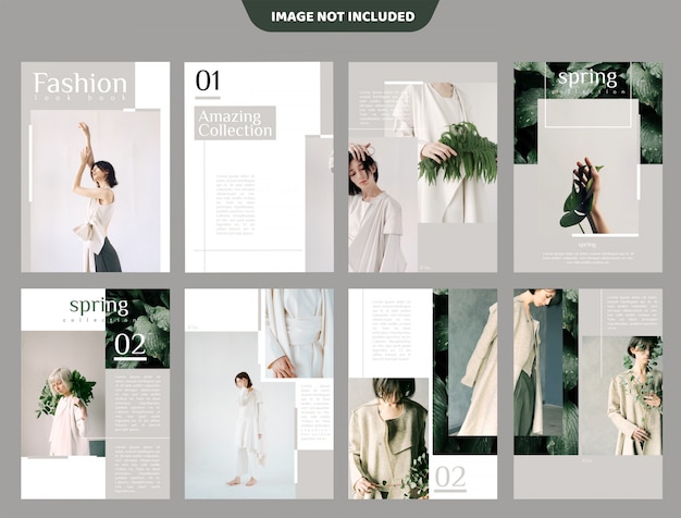 Vector fashion lookbook brochure template