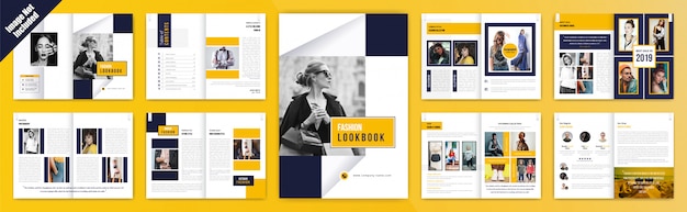 Fashion lookbook brochure  with portrait