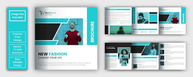 Vector fashion lookbook brochure with square size