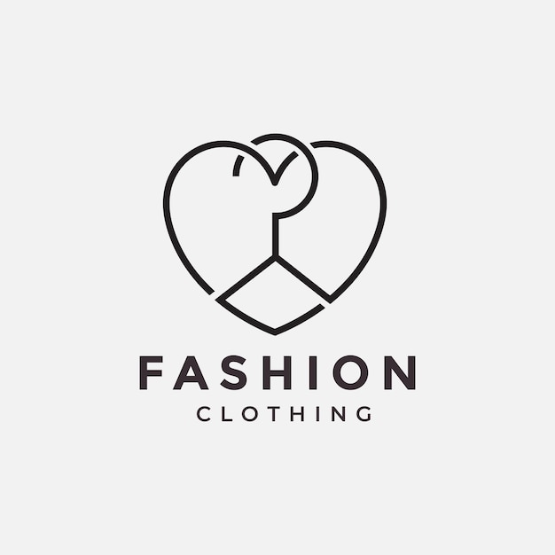 Fashion love simple logo design vector branding business graphic