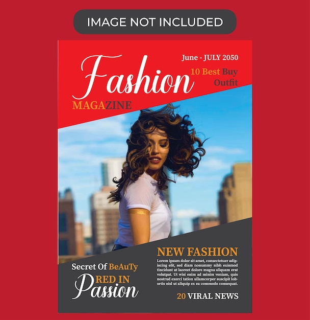 Fashion magazine cover design template