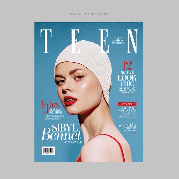 Vector fashion magazine cover template in chic elegant theme in vector eps