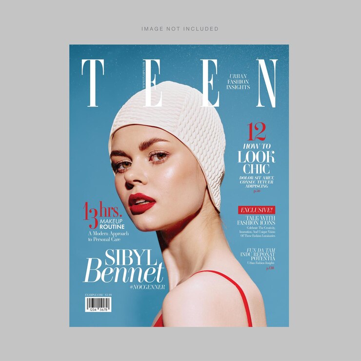 Vector fashion magazine cover template in chic elegant theme in vector eps