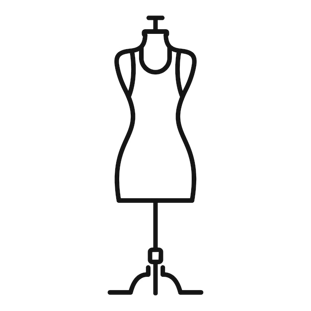 패션 마네킹 아이콘 흰색 배경에 고립 된 웹 디자인을 위한 개요 패션 마네킹 벡터 아이콘