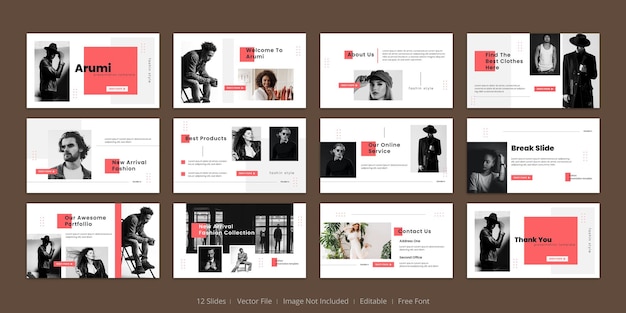 Vector fashion minimal google slide template presentation