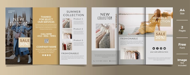 Fashion Minimal trifold brochure template