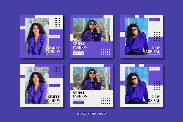 Fashion minimalist social media post template collection