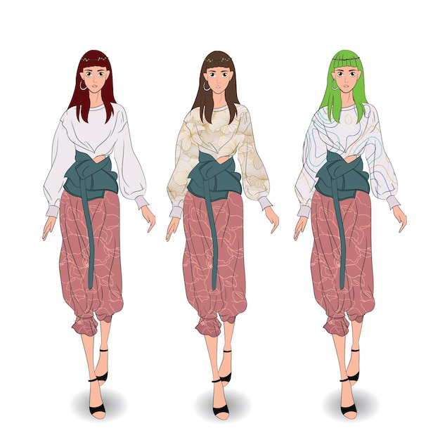 Fashion model character set