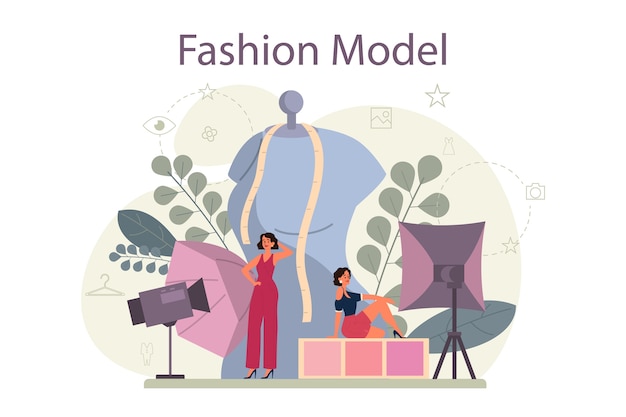 Vettore concetto di modello di moda