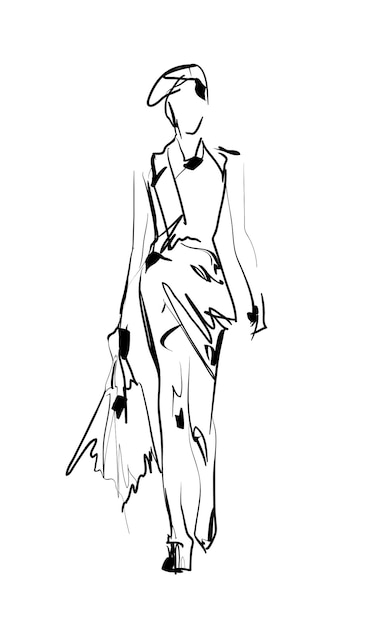 Fashion model vector sketch