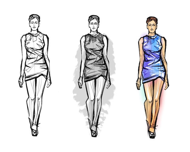 Fashion modellen Sketch Fashion lady