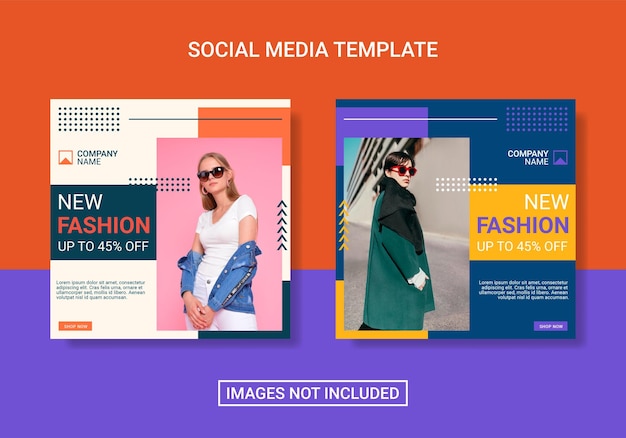 Fashion modern social media post collection template