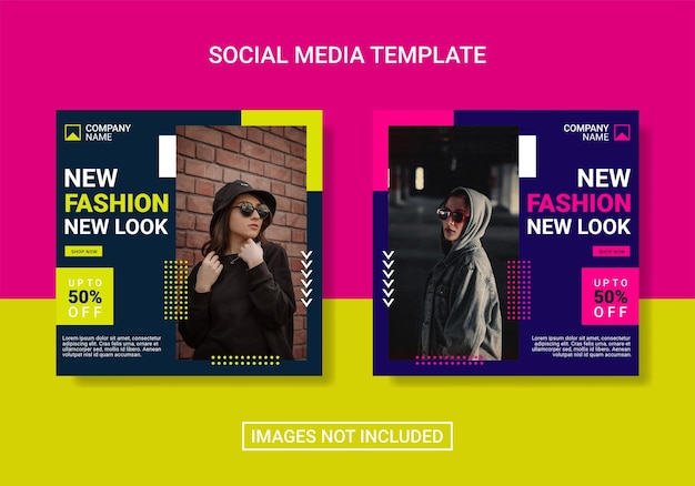 Vector fashion modern social media post collection template