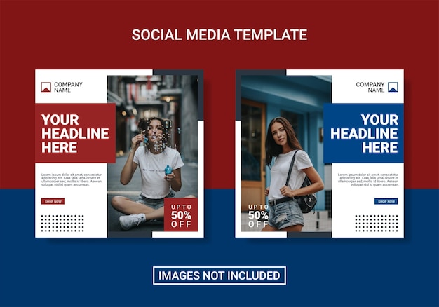 Fashion modern social media post collection template