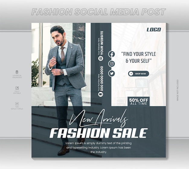 fashion new collection social media instagram post template