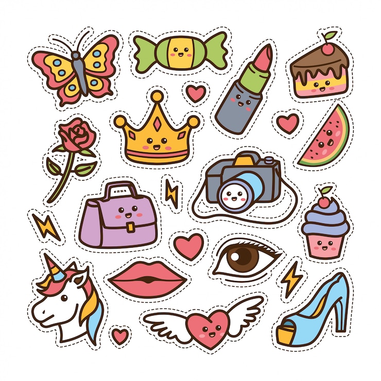 Vector ファッションパッチ落書き
