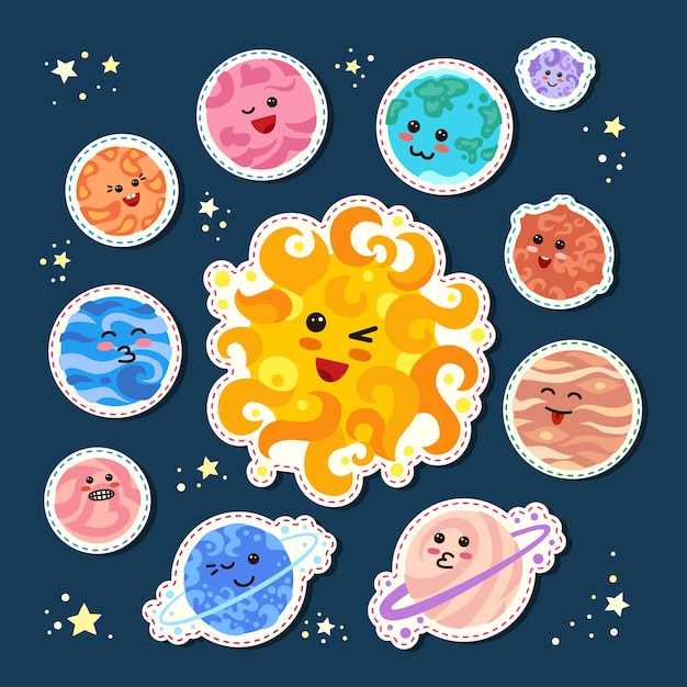 Fashion patch planets around sun