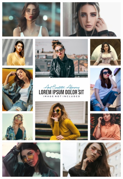 Fashion Pictures or photos frame collage and digital photo wall template