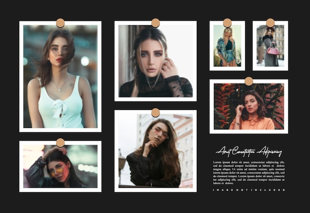 Fashion Pictures or photos frame collage and digital photo wall template