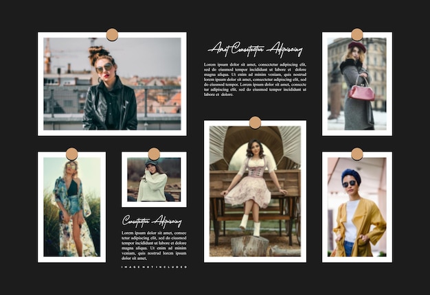 Fashion Pictures or photos frame collage and digital photo wall template