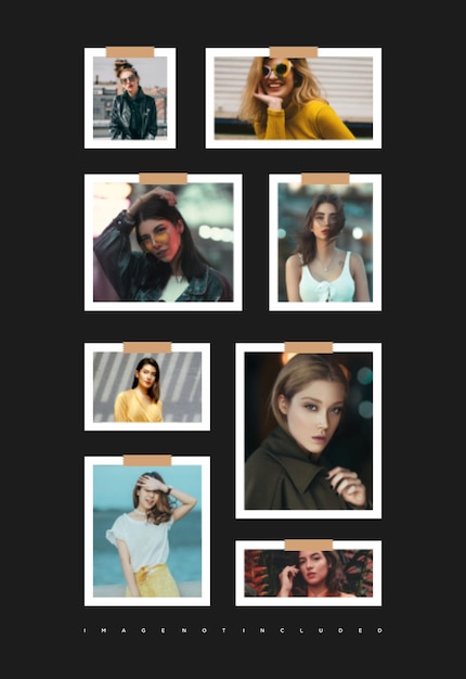 Fashion Pictures or photos frame collage and digital photo wall template