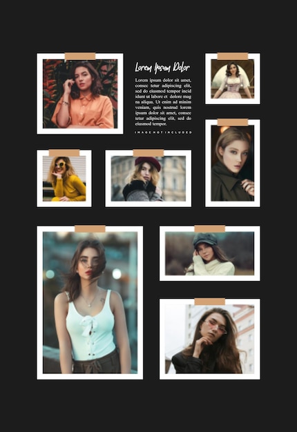 Fashion Pictures or photos frame collage and digital photo wall template