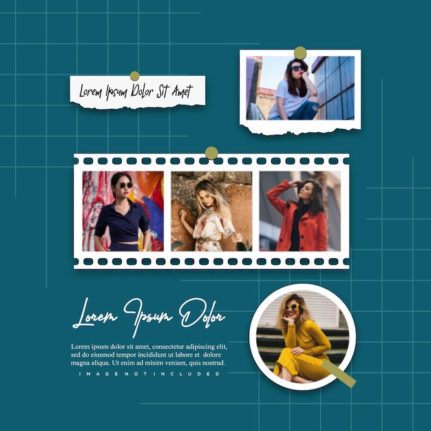 Fashion Pictures or photos frame collage and digital photo wall template