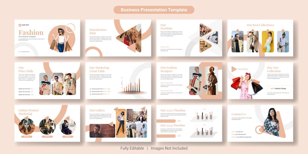 Design del modello di diapositive di presentazione powerpoint di moda