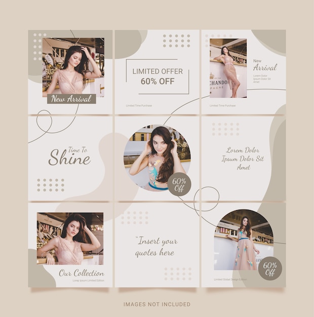 Fashion puzzle instagram post template