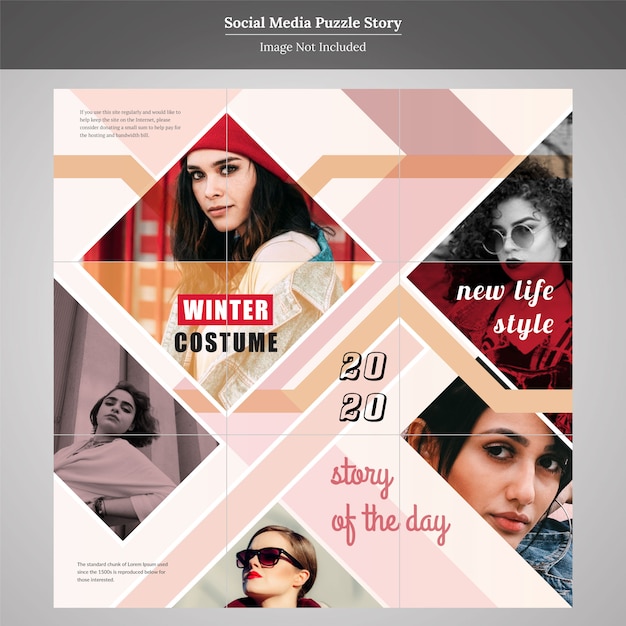 Fashion puzzle social media post story design