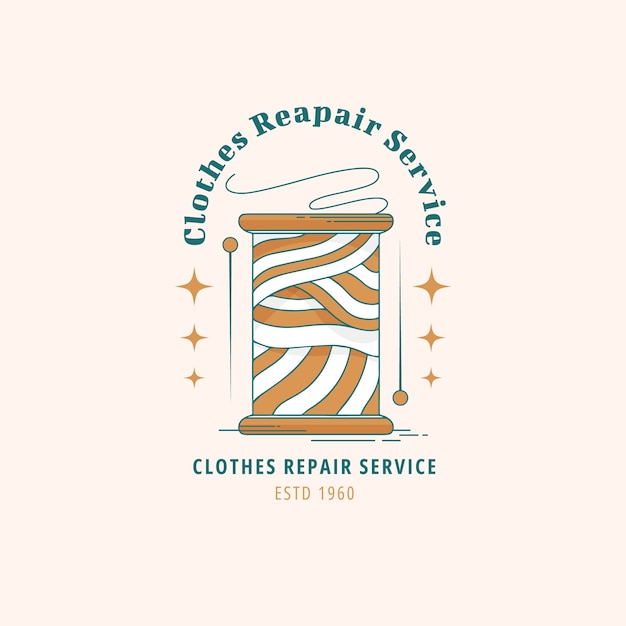 Vector fashion repair service logo design