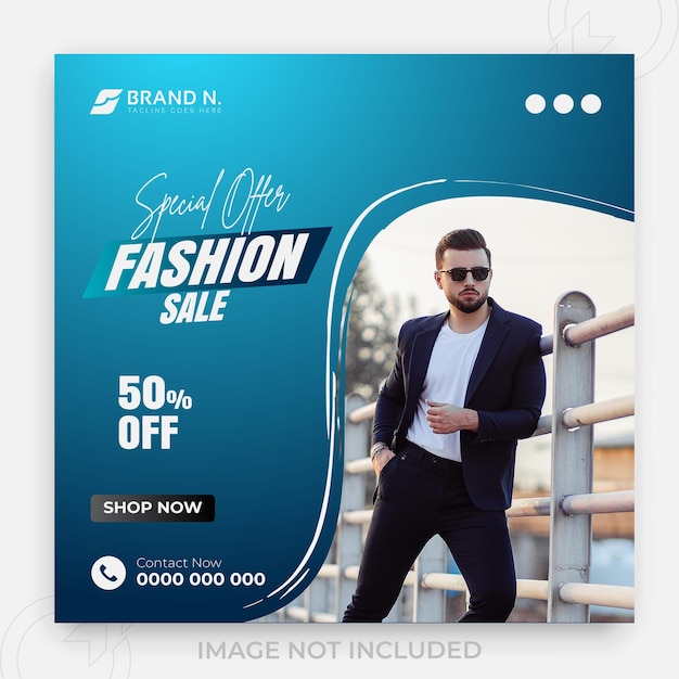 Fashion sale and 2 color gradient clean background or Special offer professional business ad social media Instagram post design template